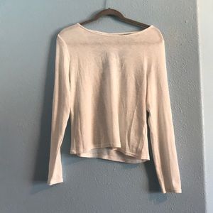 White sweater with back cut out